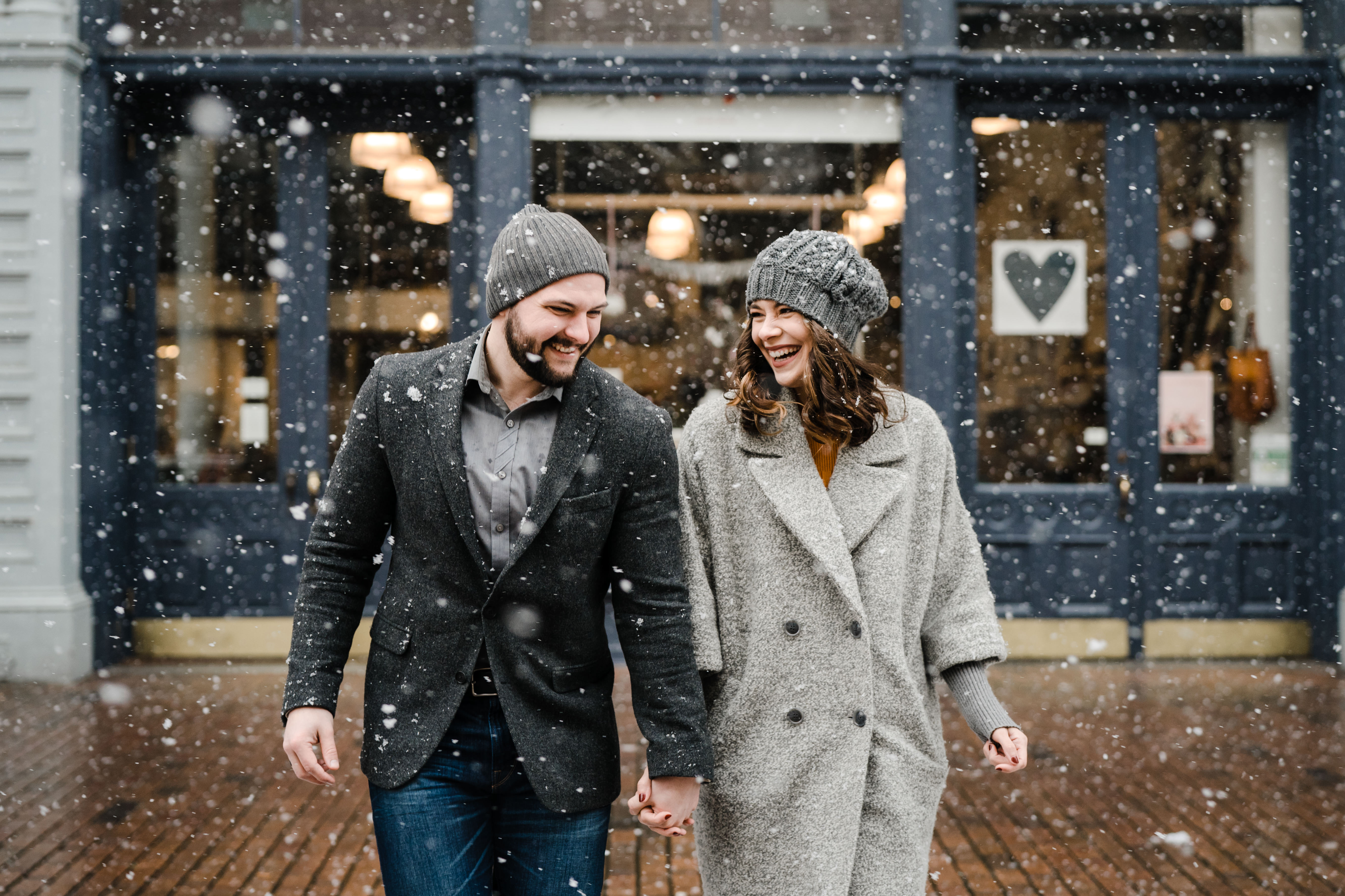 Snowy Seattle Engagement Session